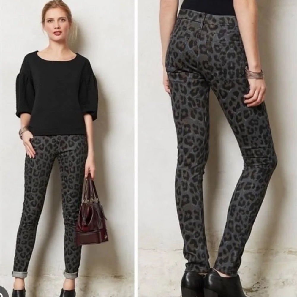 MOTHER The Looker in Paw, Cheetah Print Skinny Jeans, Size 27